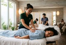 Luxury Miami spa offering relaxing Asian therapeutic massage treatment in a peaceful wellness room